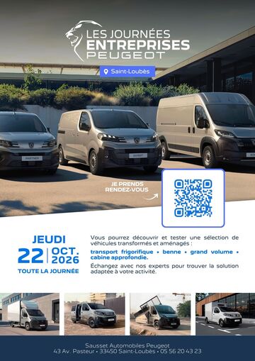 Journée Entreprises Peugeot à Saint-Loubès : venez découvrir et tester nos véhicules professionnels